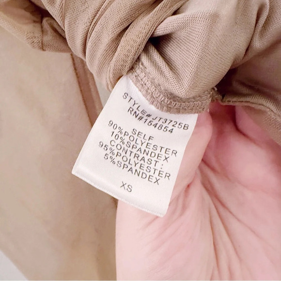 Fashion Nova Don’t Worry About Me Corset Top Nude Long Sleeve Mesh - Picture 5 of 9